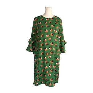 Jade Melody Tam Floral Print Dress With Bell Sleeve Size Small NWT